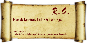 Recktenwald Orsolya névjegykártya